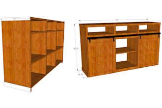 create woodworking plans and cut list for TV stands, wardrobes and cabinets