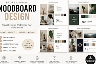 create a professional moodboard, brand mood board and visual concept