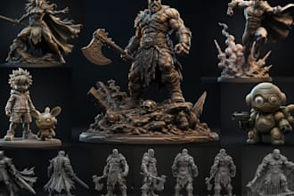 sculpt  3d characters miniatures  action figures and toys for 3d printing
