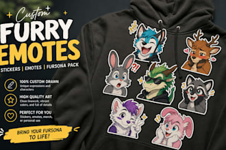 draw furry stickers, furry emotes and fursona sticker pack