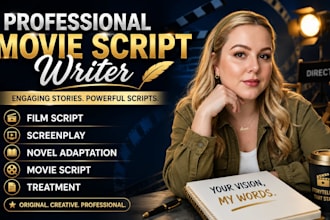 write and edit a movie script or screenplay in any genre for film and TV