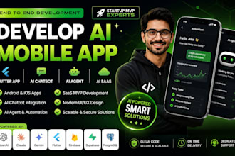 develop ai mobile app, flutter android ios app, ai chatbot, ai agent and ai saas