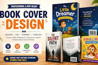 design book cover fix paperback design children book cover design for amazon kdp