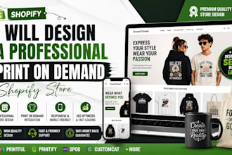 build a professional print on demand shopify store that is ready to get sales