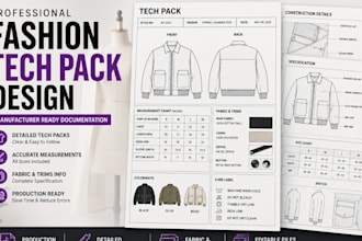 create professional fashion tech packs apparel specs and production sheets
