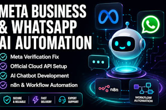 fix meta business verification, whatsapp API setup and n8n ai chatbot agent