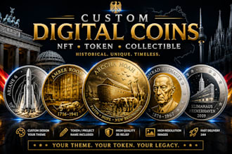 create a premium custom digital coin or commemorative coin design