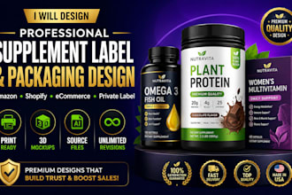 design professional label, supplement label packaging design for ecommerce