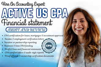 write verified cpa letter, income verification letter, audit financial statement