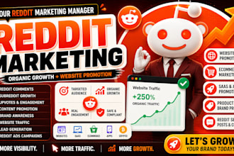 be your reddit promotion manager for organic growth, promote website games saas