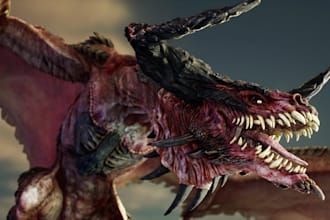 do 3d animal model creature model dragon monster for 3d animation and printing