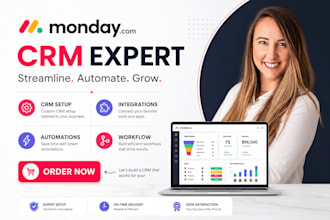 setup monday CRM automation workflows and integrations