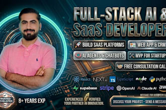 be ai software developer for saas, web app, CRM, and ai agent development