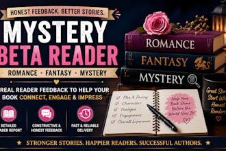 be your mystery beta reader, romance beta reader, beta reader fantasy