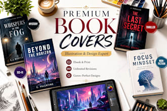 create book cover illustration, book cover art, cover design