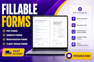 fillable PDF form, fillable PDF, editable fillable form, business doc design