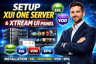 setup xui one server xtream ui panel installation SSL hosting vod and epg config
