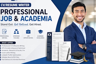 write a professional resume for jobs academia CV and international opportunities