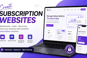 create saas landing pages, ai startup, subscription and membership websites