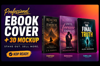 design a ebook cover ready for amazon KDP with a 3d mockup