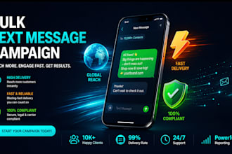 send bulk SMS marketing, SMS campaign, SMS blast, and text message