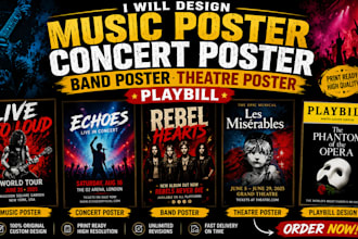 design music poster concert poster band poster theatre poster paybill