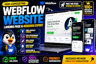 design webflow website, webflow landing page, webflow redesign and optimization