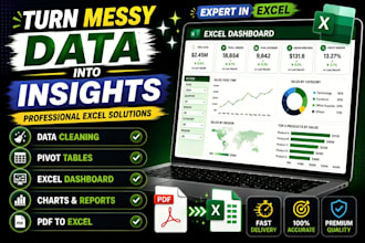 do excel data cleaning ,pivot tables and dashboards