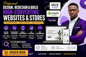 design redesign a high converting wix shopify website for your business domain