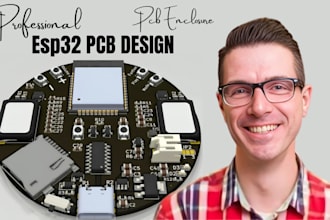 design professional esp32 pcb with wifi, bluetooth and schematic and enclosure
