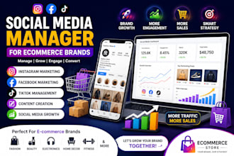 manage your facebook, instagram, and tiktok marketing  for e commerce brand