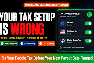 set up paddle tax, lemon squeezy vat and merchant of record compliance