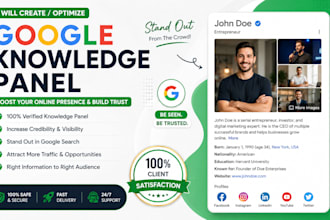 create verified google  knowldge panel for you in authors category