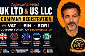 do UK ltd US llc company registration vat ein eori company setup
