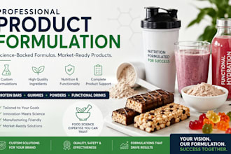 develop custom protein bars, gummies, supplements, and functional drinks