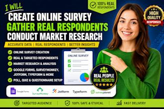 create online survey, gather real survey respondents and conduct market research