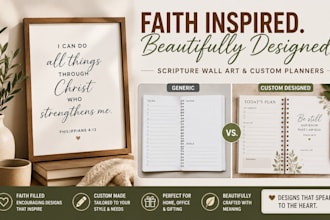 design faith based verse printable for etsy shop