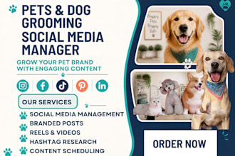 manage social media for pet grooming and dog grooming businesses