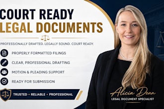 draft court documents, motions, complaints and legal pleadings