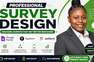design professional survey questionnaires, google forms, typeform, and jotform