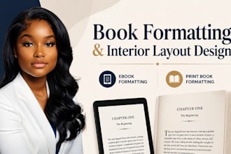 do ebook, print book formatting and interior layout design