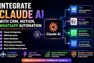 integrate claude ai with CRM, notion, whatsapp  automation