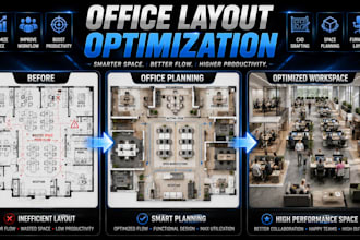 create office layout planning, cad drafting and workspace optimization