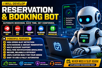 reservation bot opentable appointment bot uk driving test bot resy booking bot