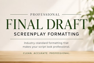 format, edit, and convert your screenplay in final draft