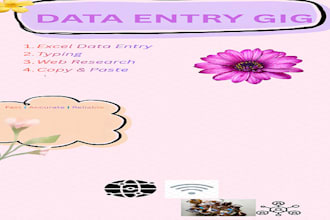 do dataentry webresearch typingwork