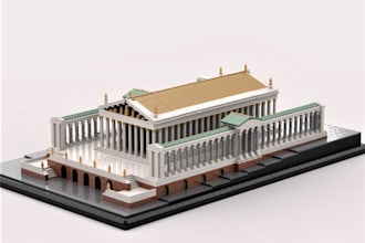 design a custom lego moc, set with PDF instructions, studio io files, renders