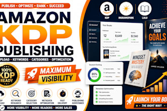 upload and optimize your KDP book with keywords ,categories, optimized metadata