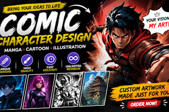 do professional comic character design cartoon manga digital illustration