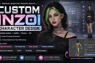 create custom inzoi character design, avatar, outfit, preset and cc